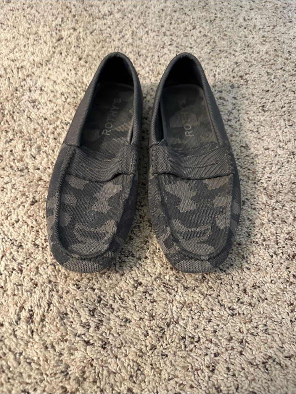 Rothy's Men's Charcoal Camo Knit Slip-On Loafers Mens 11
